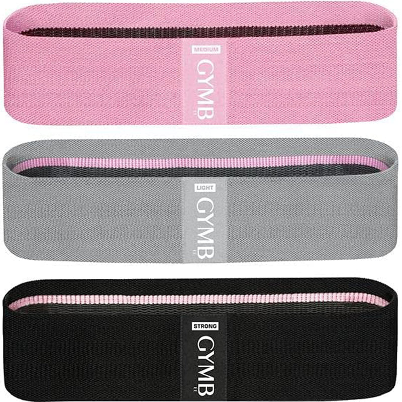 [Australia - AusPower] - GYMB Booty Bands for Women - Non Slip Resistance Bands to Work Out Glute, Thighs & Squat - Includes Exercise Band Training Videos with 80+ Workouts for Gym or Home Fitness Black Grey Pink 