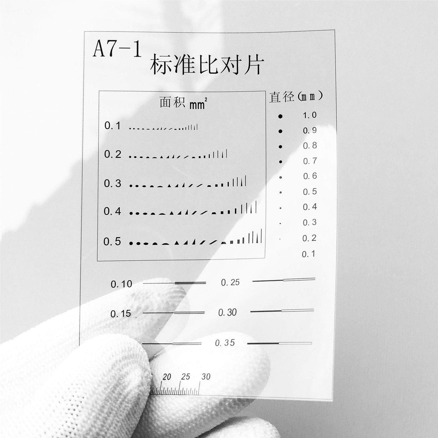 Flaw Detection Gauge Film Ruler SEC Size Estimation Chart (Transparency ...