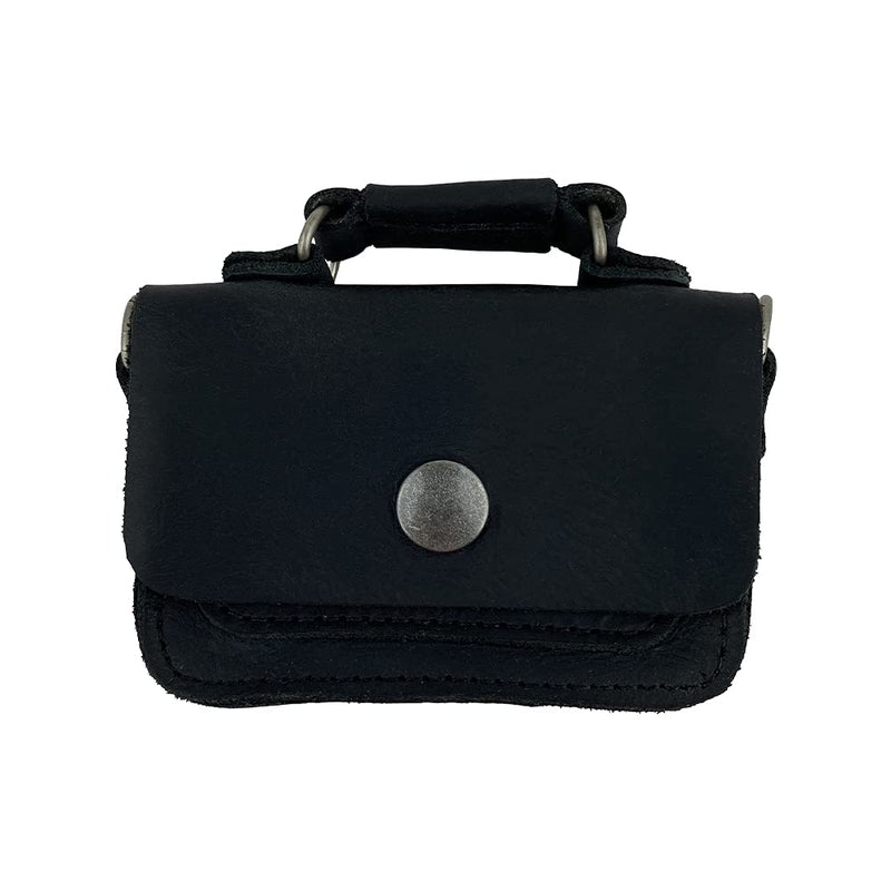 [Australia - AusPower] - Hide & Drink, Leather Mini Briefcase Card Holder, Holds Up to 10 Cards Plus Folded Bills, Case, Cash Organizer, Accessories, Handmade Includes 101 Year Warranty (Charcoal Black) Charcoal Black 