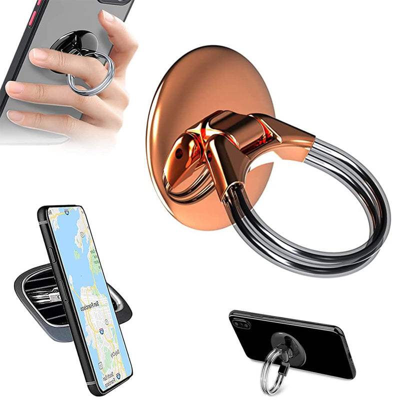 [Australia - AusPower] - RUNGLI Cell Phone Ring Holder, 3 in 1 Universal Phone Ring Stand Car Holder, Finger Grip Phone Holder for iPhone, Samsung Phone and Smartphones (Rose Gold) Rose Gold 