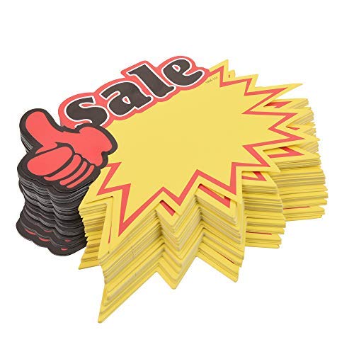 [Australia - AusPower] - Bluecell 50pcs Blank Sales Promotion Retail Sale Signs with Bright Display Tags for Store Shop Fundraiser (Sale-1) Sale-1 