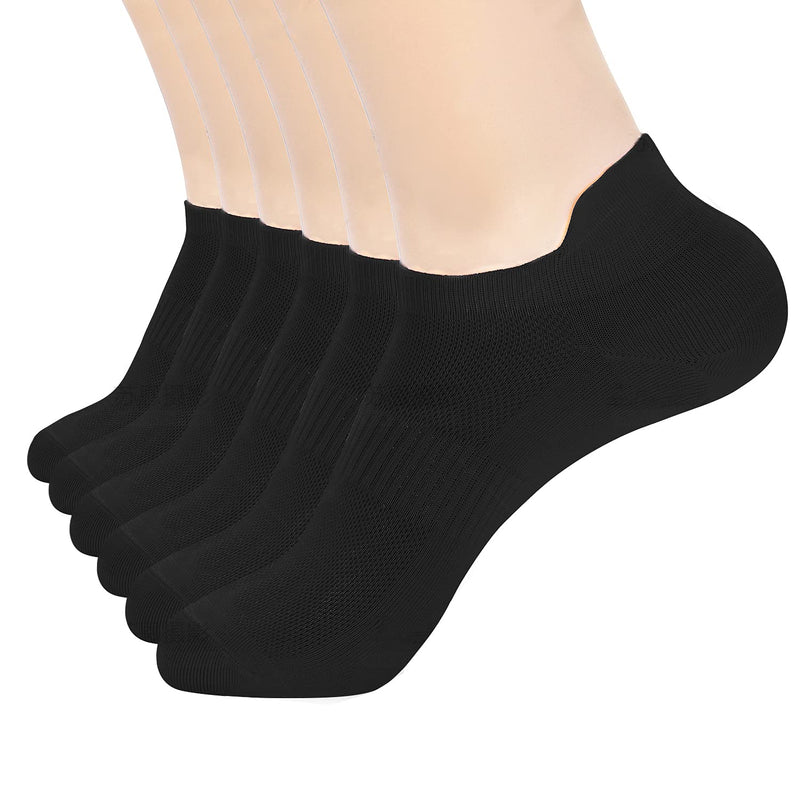 [Australia - AusPower] - Women's Ankle Athletic Running Socks-Denisy White Soft Low Cut Sports Tab Socks Black for US Shoe Size 6-9/9-11 (6 Pairs) Black (6 Pairs) 