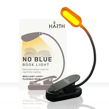 [Australia - AusPower] - Blue Blocking Book Light. Eye Care Sleep Aid Amber Night Light Reading Clip On Simulates Sunset Indoors. Rechargeable Battery with Dual Brightness Settings 