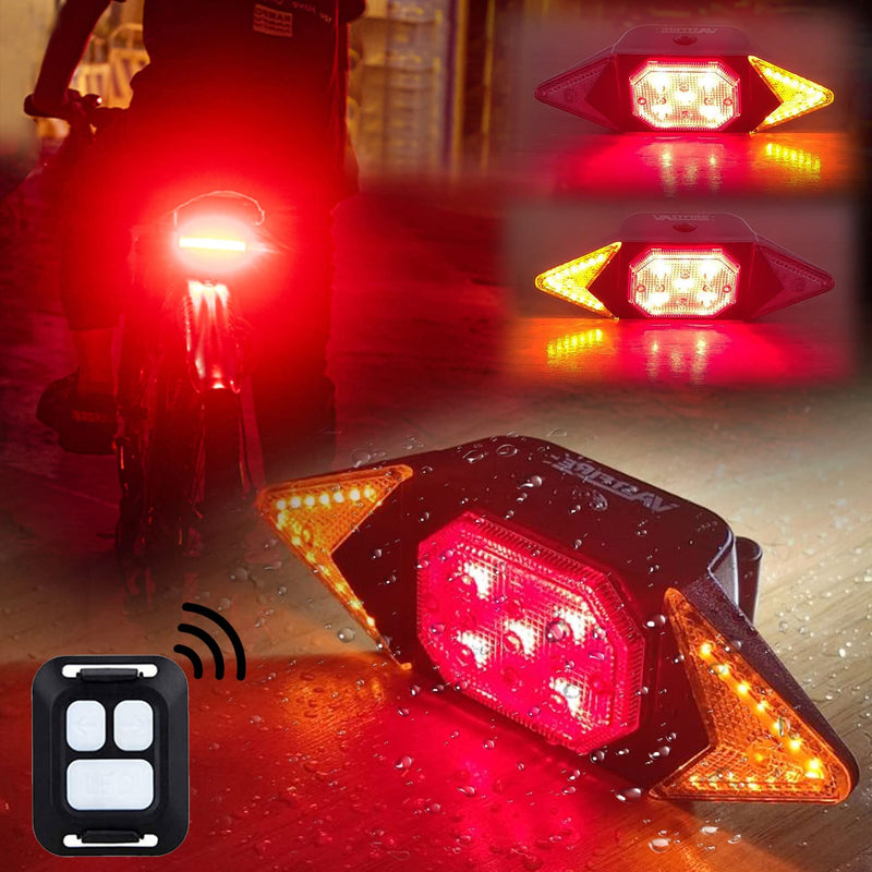 [Australia - AusPower] - Best Bike Turn Signals Rechargeable Rear Bicycle Light Smart Wireless Remote Control Luces Para Bicicleta Waterproof 2022 Brightest Bike Indicators fit Handlebars, Saddle Rears, Cargo Carrier Red flashing Bike Tail Light with Turn Signals Wireless 