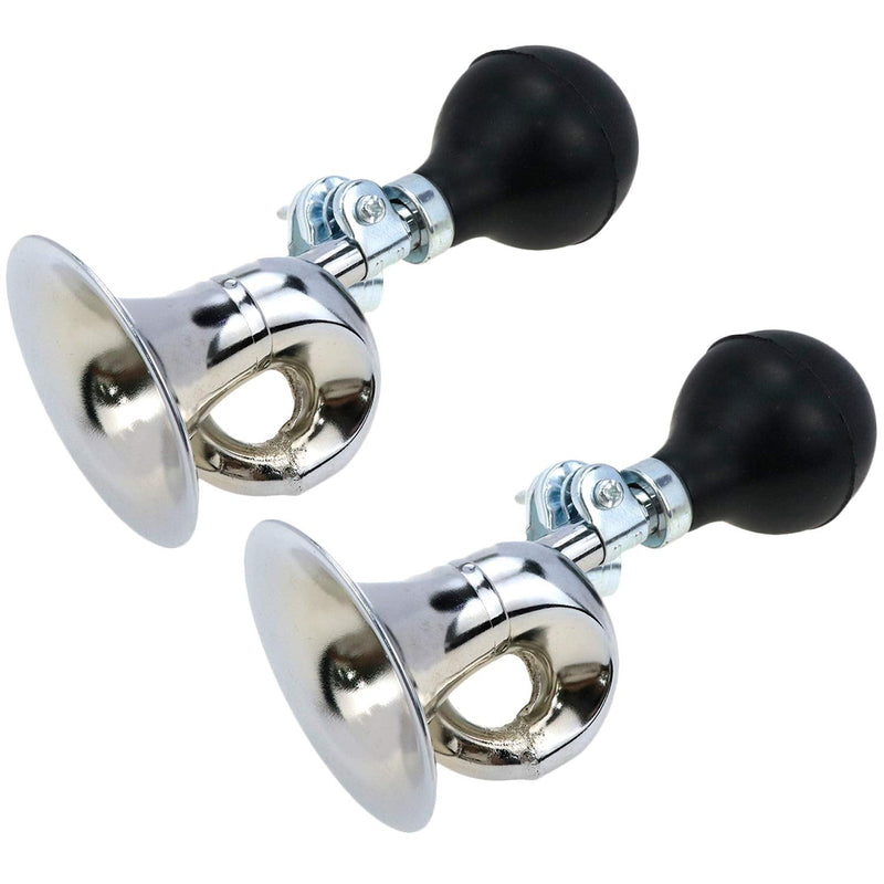 [Australia - AusPower] - AUTUT 2 Pcs Bugle Horn Retro Clown Horn Kids Bike Horn Metal Air Horn with Squeeze Bulb for Bicycle, Golf Cart 