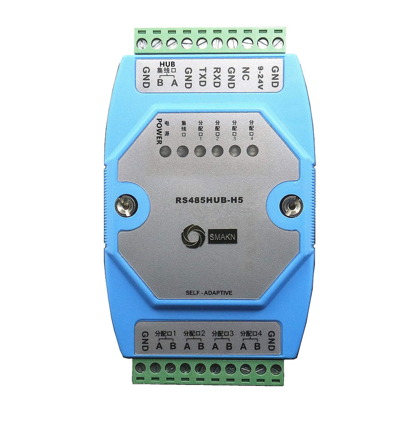 [Australia - AusPower] - SMAKN 4port RS485 Guide Rail Type Intelligent Hub(4-Port RS-485 Hub, Rail-Mounted,Binding Post, PhotoElectric Isolation) 