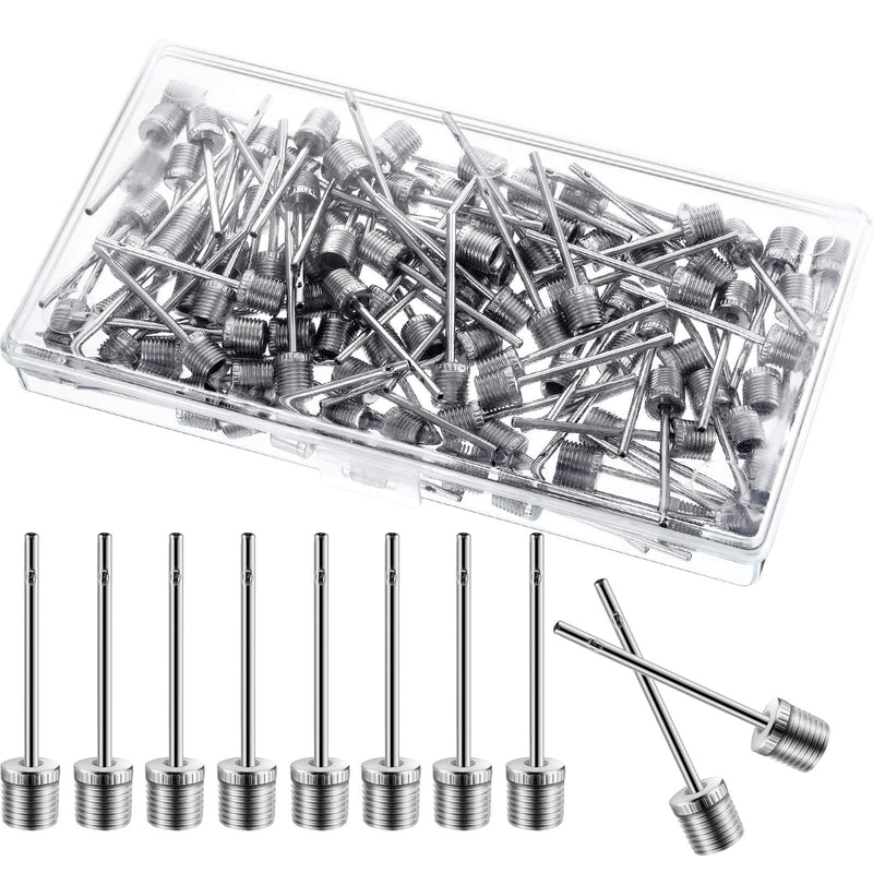 [Australia - AusPower] - WILLBOND 100 Pack Basketball Pump Needles Ball Pump Inflation Needles Air Pump Needles with Storage Box for Sports Balls, Football Basketball Soccer and Volleyball 