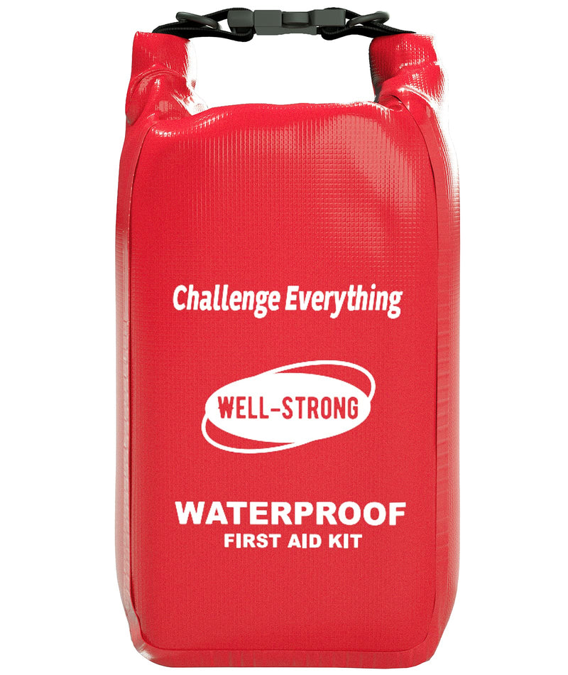 [Australia - AusPower] - WELL-STRONG Waterproof First Aid Kit Roll Top Boat Emergency Kit with Buckles for Fishing Kayaking Boating Swimming Camping Rafting Beach Red Ws011-red 