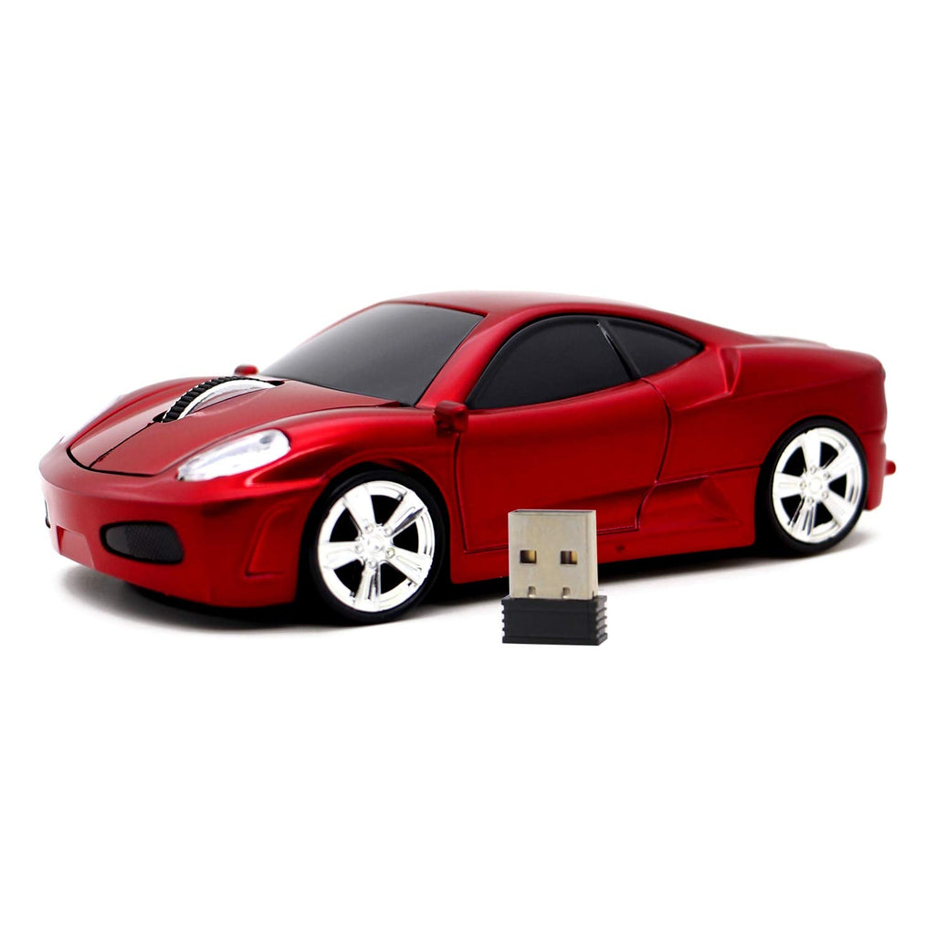 [Australia - AusPower] - Ai5G Wireless Mouse Sports Car Mouse USB Computer Mice Optical 2.4GHz with Headlight 1600DPI for PC Laptop MAC (Red) Red 