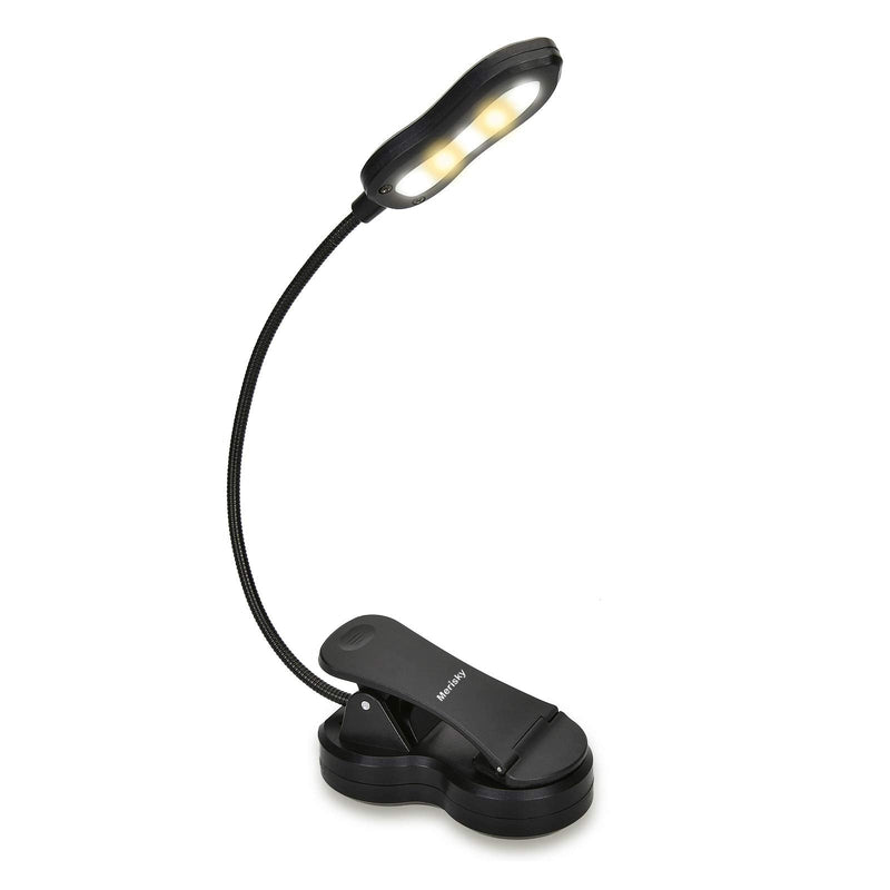 [Australia - AusPower] - Rechargeable Book Light, Merisky LED Clip on Reading Light for Book in Bed, 3 Color × 3 Brightness, Up to 60 Hours Eye Care Reading, Warm & White, Perfect for Kids, Bed Headboard & Travel 