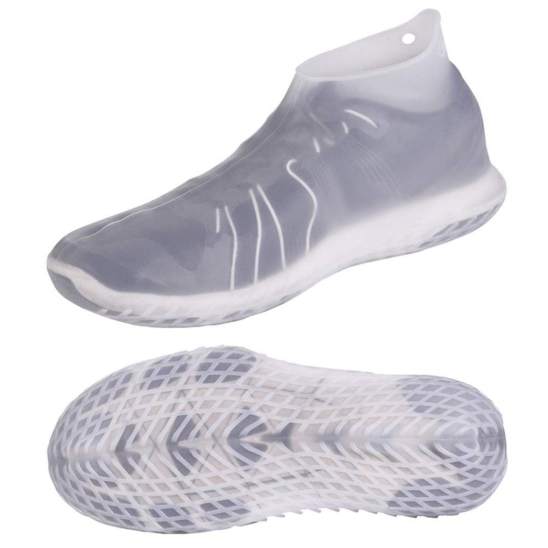 [Australia - AusPower] - LEGELITE Reusable Silicone Waterproof Shoe Covers, No-Slip Silicone Rubber Shoe Protectors for Kids,Men and Women Large (Pack of 1) Clear 