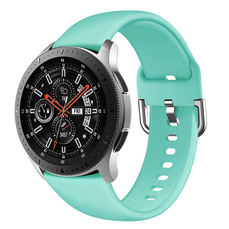 [Australia - AusPower] - Compatible with Samsung Galaxy Watch 46mm Bands, Gear S3 Frontier / Classic Band, GHIJKL 22mm Soft Silicone Breathable Replacement Sport Strap Wristband for Galaxy Watch 3 45mm / 46mm / Gear S3, Women Men, Large Small Teal Small: 5.6''-7.8'' 