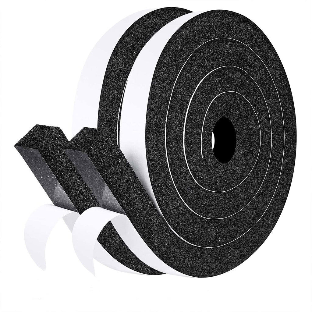 [Australia - AusPower] - fowong Open Cell Foam Seal Tape 2 Rolls, 1" W X 1" T X 13' L, Air Conditioner Seal Low Density Door Insulation Strip High Resilience Flame Resistance, 2 X 6.5 Ft 1 Inch Wide X 1 Inch Thick 