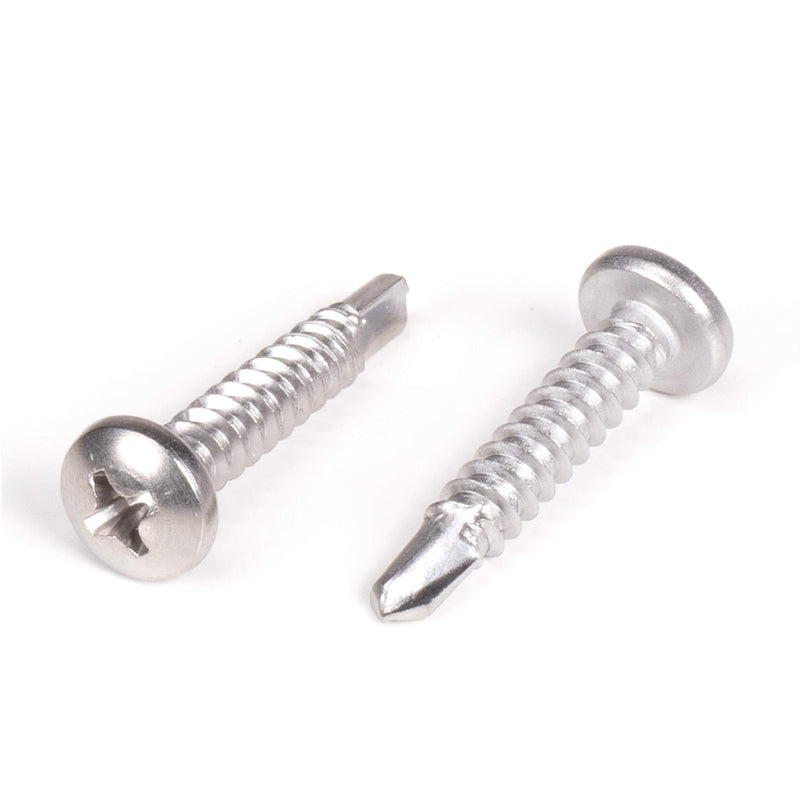 [Australia - AusPower] - #10 Size, 1" Length (25mm) - Self Tapping Screw - Self Drilling Screw - 410 Stainless Steel Screws = Exceptional Wear and Very Corrosion Resistant) - Phillips Pan Head - 100pcs 1 Inch Silver, Size 10 