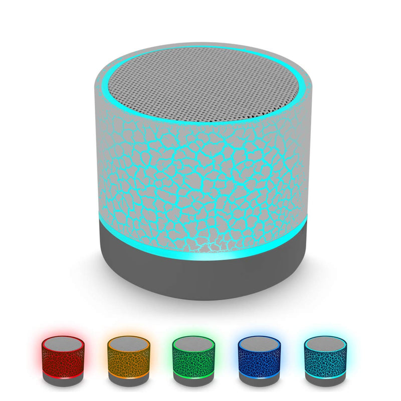 [Australia - AusPower] - Portable Wireless Mini Bluetooth Speaker,AICase Super Bass Stereo Rechargeable Speaker with LED Lights White 