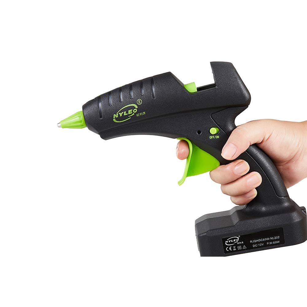 [Australia - AusPower] - Cordless Glue Gun 60W 12V Rechargeable Electric Heating Tool with Lithium Battery 2000mAh for DIY Arts Craft 0.43"(11mm) Glue Sticks, Full Size Hot Glue Gun Include Charger 