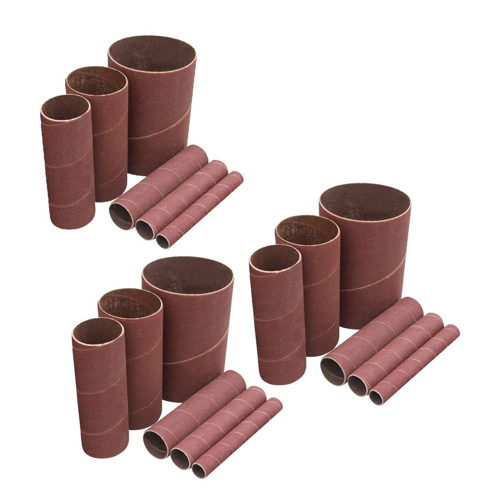 [Australia - AusPower] - POWERTEC 11240 4.5 Inch Sanding Sleeves for Spindle Sander in 6 Sizes with Assorted Grits 80, 120, 240 | Aluminum Oxide Sandpaper Sanding Sleeve Assortment in Dia. 1/2, 3/4, 1, 1-1/2, 2 & 3-18 PK 18 PK 2 