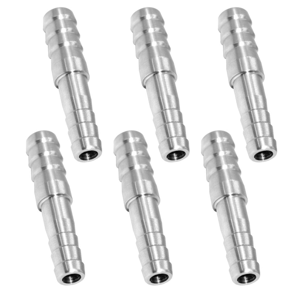 [Australia - AusPower] - JoyTube Hose Barb Reducer 3/8" to 1/4" Barb Hose ID Stainless Steel Reducing Union Fittings Air Water Fuel (Pack of 6) 3/8" Barb x 1/4" Barb 