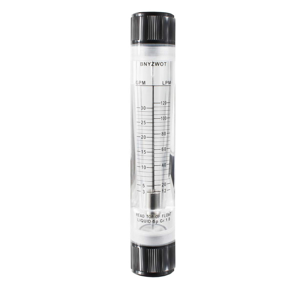 [Australia - AusPower] - BNYZWOT Inline Clear Acrylic Water Flowmeter 1PT Dia Threads G-25 3-30 GPM 12-120 LPM 