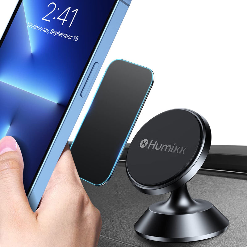 [Australia - AusPower] - [8 Built-in Magnets] Humixx Car Phone Holder Mount Magnetic [Aviation-Grade Alloy] 360° Rotatable Universal Magnetic Cell Phone Mount for Car Phone Holder for iPhone Samsung All Smartphones & Tablets Black 