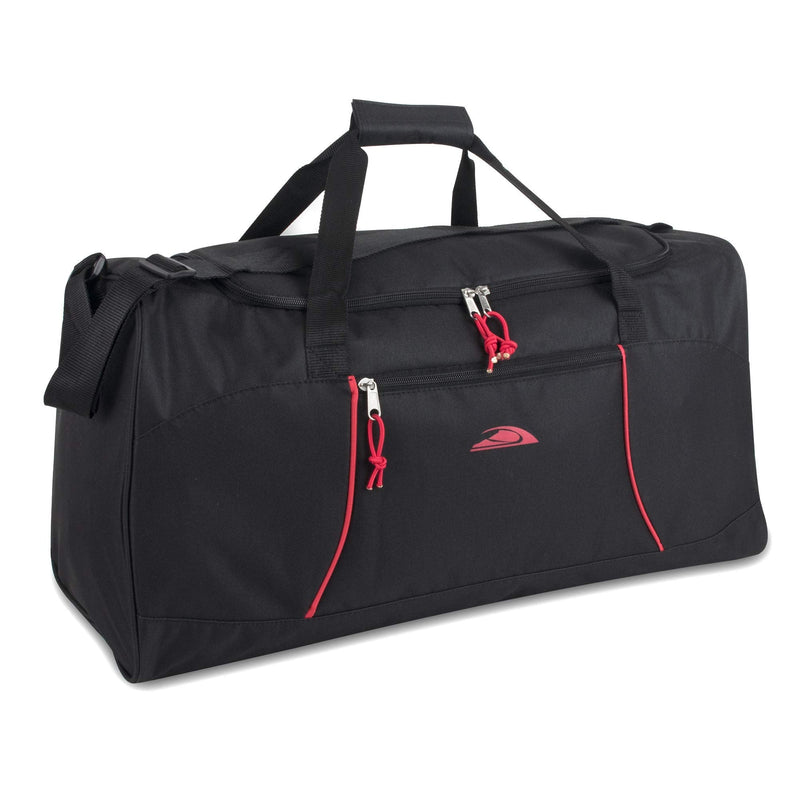 [Australia - AusPower] - 55 Liter, 24 Inch Lightweight Canvas Duffle Bags for Men & Women For Traveling, the Gym, and as Sports Equipment Bag / Organizer (Black 1) Black 1 