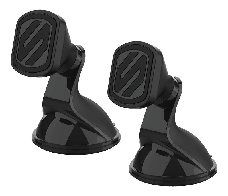 [Australia - AusPower] - SCOSCHE MMWSM-2PKXCES0 MagicMount Select Magnetic Phone, GPS Suction Cup Mount for Car, Home or Office, Black (Pack of 2) 2 Pack Suction 
