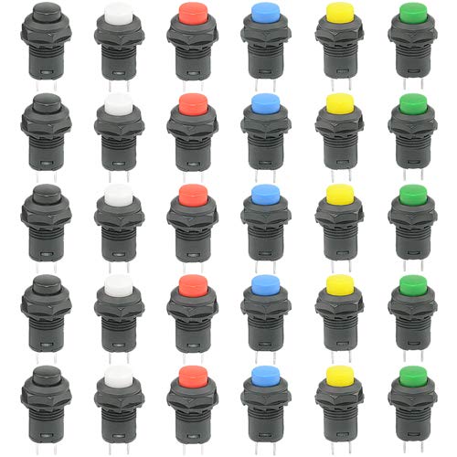 [Australia - AusPower] - WMYCONGCONG 30 PCS 12mm Self-Locking Latching Push Button Switch AC 250V/1.5A 125V/3A 