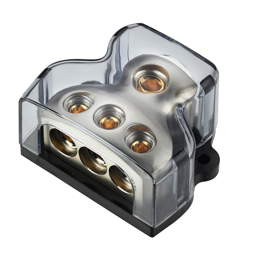 [Australia - AusPower] - Freajoin 0/2/4 AWG Gauge Power Distribution Block 1/0 Gauge in -3 x 4 Gauge Out 1/0 GA In to (3) 4 GA Out 