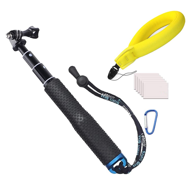 [Australia - AusPower] - WLPREOE Camera Float + 19” Selfie Stick Waterproof Hand Grip Extension Portable Adjustable Monopod Pole for GoPro Hero 10 9 8 MAX 7 Black Silver White/6/5 Black/5S/4/3 