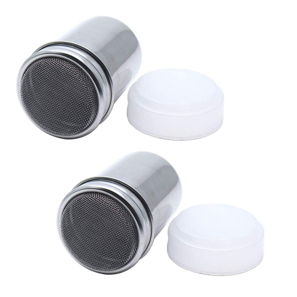 [Australia - AusPower] - Sscon 2-Pieces Stainless Steel Powder Sugar Shaker with Lid Fine Mesh Chocolate Icing Sugar Cocoa Flour Coffee Sifter (2.36 x 3.34 inch) 2.36 x 3.34 inch 