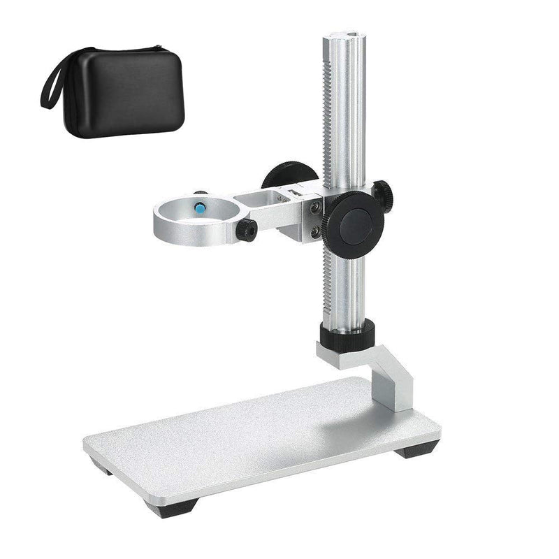 [Australia - AusPower] - Aluminum Alloy Stand Holder for USB/Wi-Fi Digital Microscope, Bysameyee Universal Diameter Metal Mount with Microscope Carrying Case (No Light) No Light 