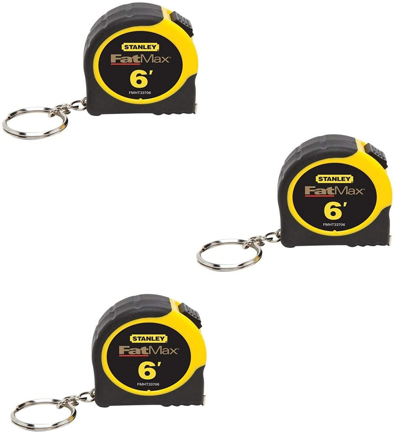 [Australia - AusPower] - Stanley Fat Max FMHT33706W 1/2" X 6' Fatmax Keychain Tape Measure, 3 Pack 