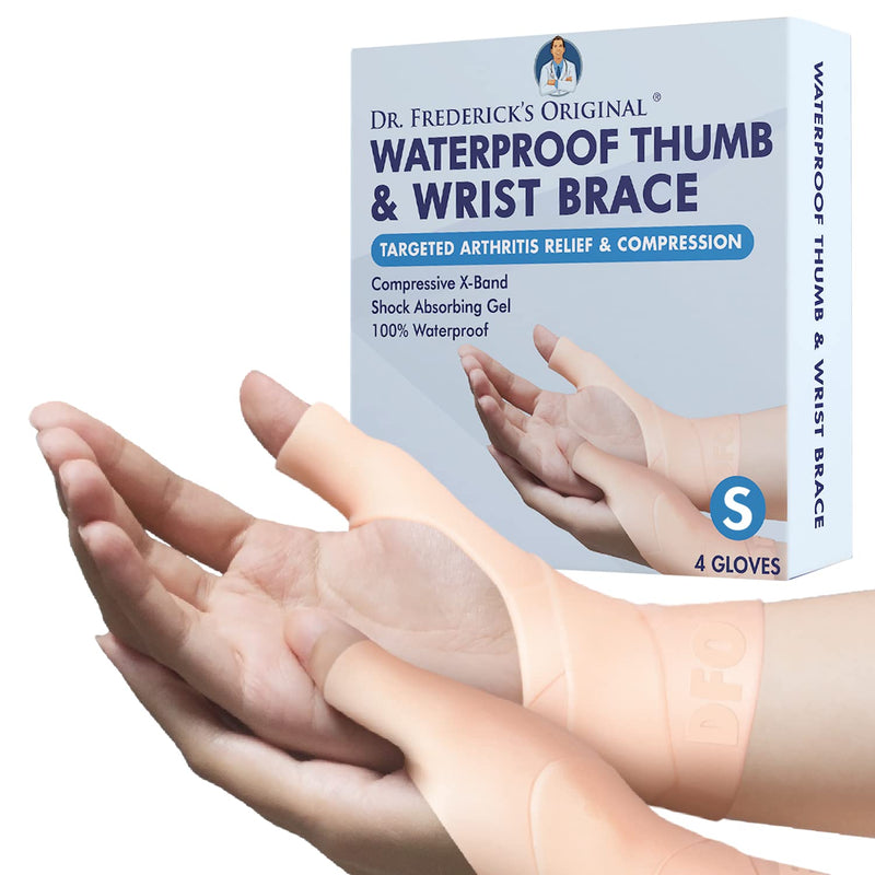 [Australia - AusPower] - Dr. Frederick's Original Wrist and Thumb Brace - 4 Pieces - Spica Splint for Thumb Arthritis - Skier's Thumb - De Quervain's Tenosynovitis - Osteoarthritis - Small Small (Pack of 4) 