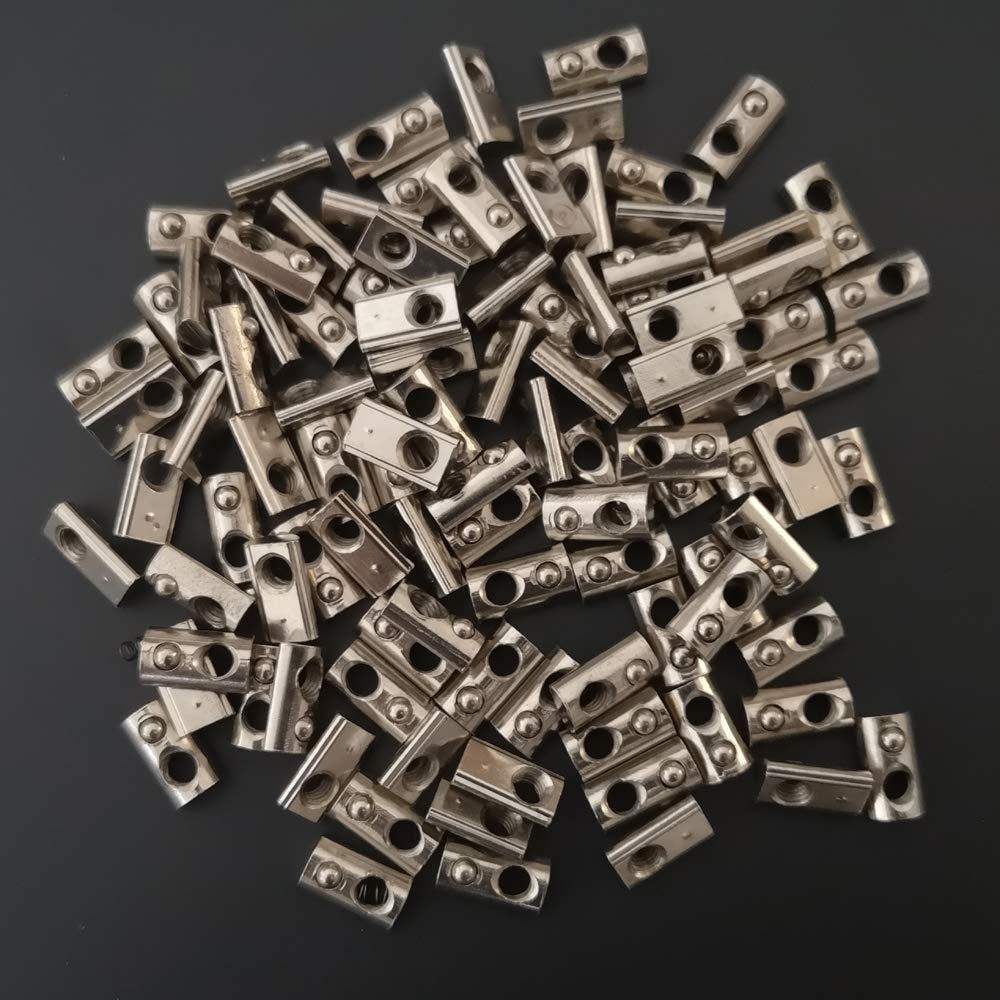[Australia - AusPower] - 100-Pack 2020 2040 2060 Roll in Spring Loaded T Nut M5 for 20x20 20 Series Aluminum Extrusions 6mm Slot Aluminum Profile Accessories (m5) 
