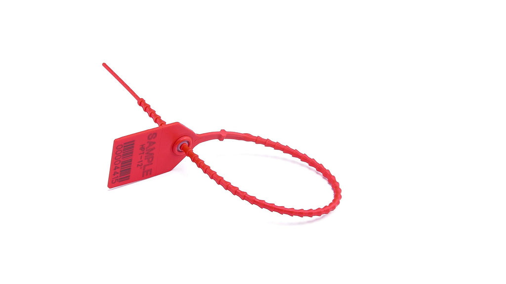[Australia - AusPower] - Cambridge Security Seals Medium Duty Pull Tight Security Seal, MPT Adjustable Tamper-Evident 10 Inch Red, with Consecutive Numbers 100 Pieces Made in USA 