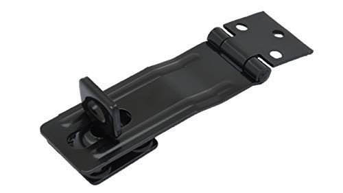 [Australia - AusPower] - QCAA HASP and Swivel Staple, 3-1/2", Steel, Black, 1 Pack, Made in Taiwan Black-(3-1/2") 