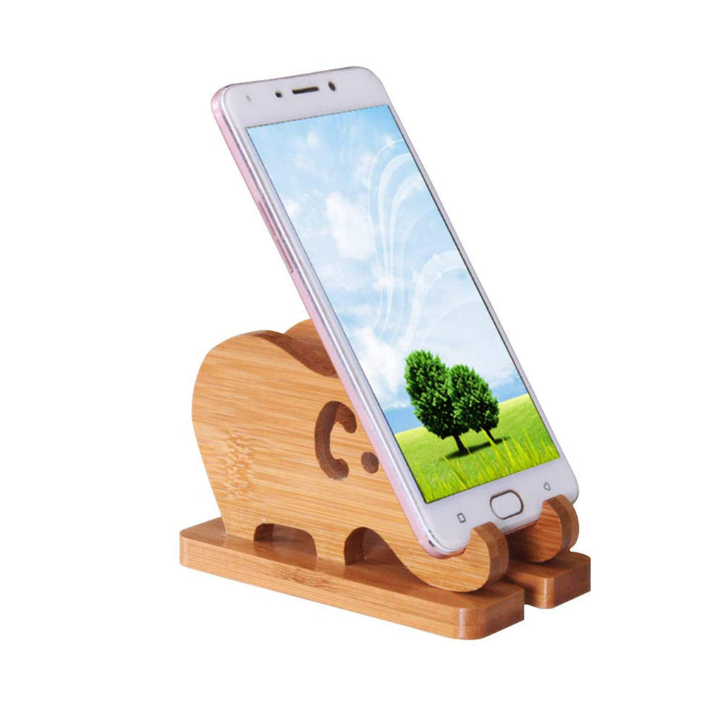 [Australia - AusPower] - Cell Phone Stand, Phone Dock : Cradle, Holder, Compatible with Switch, All Android Smartphone, Phone 11 Pro Xs Max Xr X 8 7 6 6s Plus 5 5s 5c, Bamboo Desk Organizer Accessories (Elephant Phone Stand) 