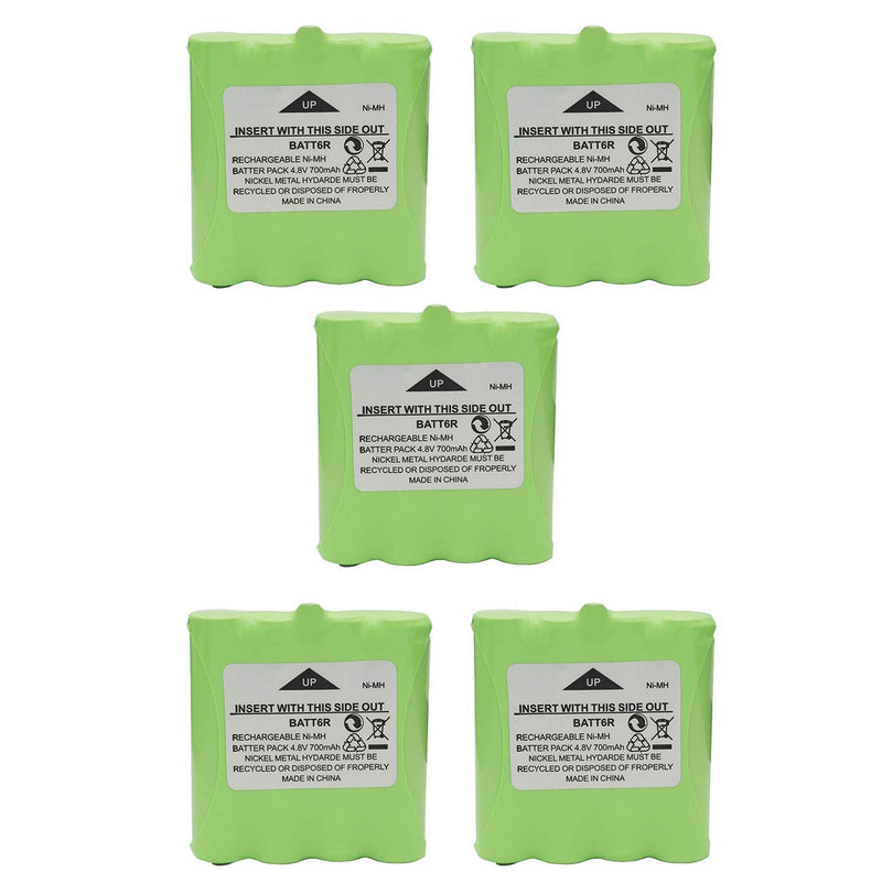[Australia - AusPower] - Karier 5Pcs 700mAh Ni-MH BATT6R Battery Pack for Midland Two Way Radio LXT500VP3 LXT500 LXT560VP3 LXT560 LXT535VP3 LXT535 LXT326 LXT380 LXT490 