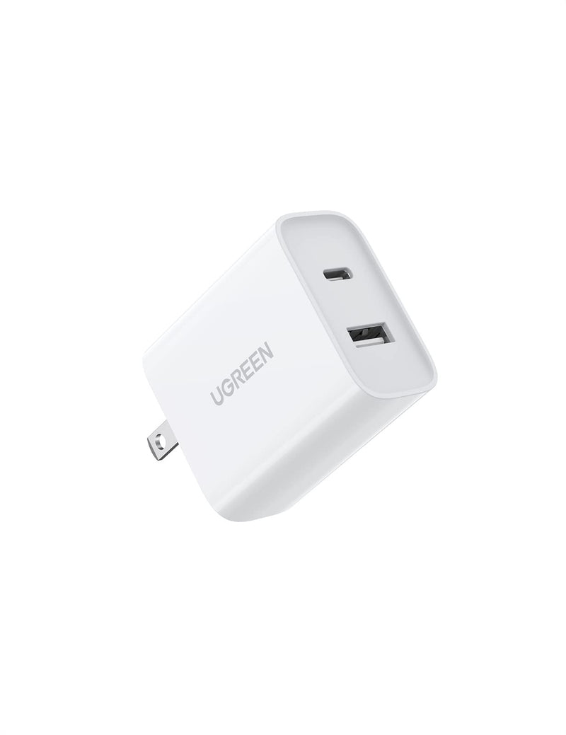 [Australia - AusPower] - UGREEN 30W USB C Wall Charger - 2 Port Fast Charger with 18W USB-C Power Adapter Foldable Plug Compatible for iPhone 13/13 Mini/13 Pro Max/12/12 Pro Max, iPad Mini/Pro, Pixel, Galaxy, Airpods Pro 