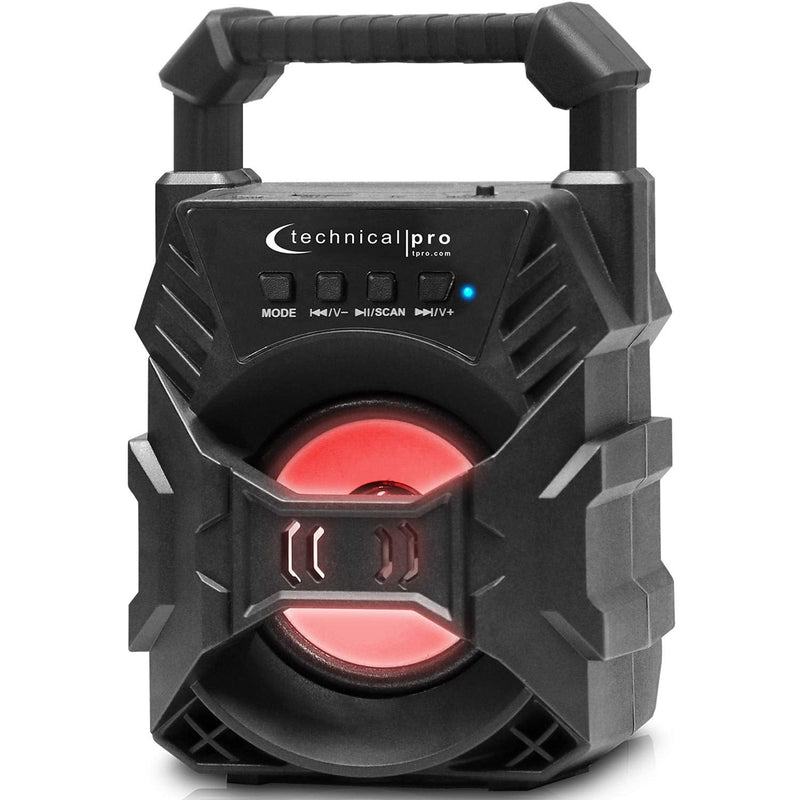 [Australia - AusPower] - Technical Pro Portable Rechargeable Compact Bluetooth Speaker with LED's USB/FM/TF, Lightweight & Compact Design Make it The Perfect On-The-Go Speaker, for Home, Outdoors, Travel, Party 