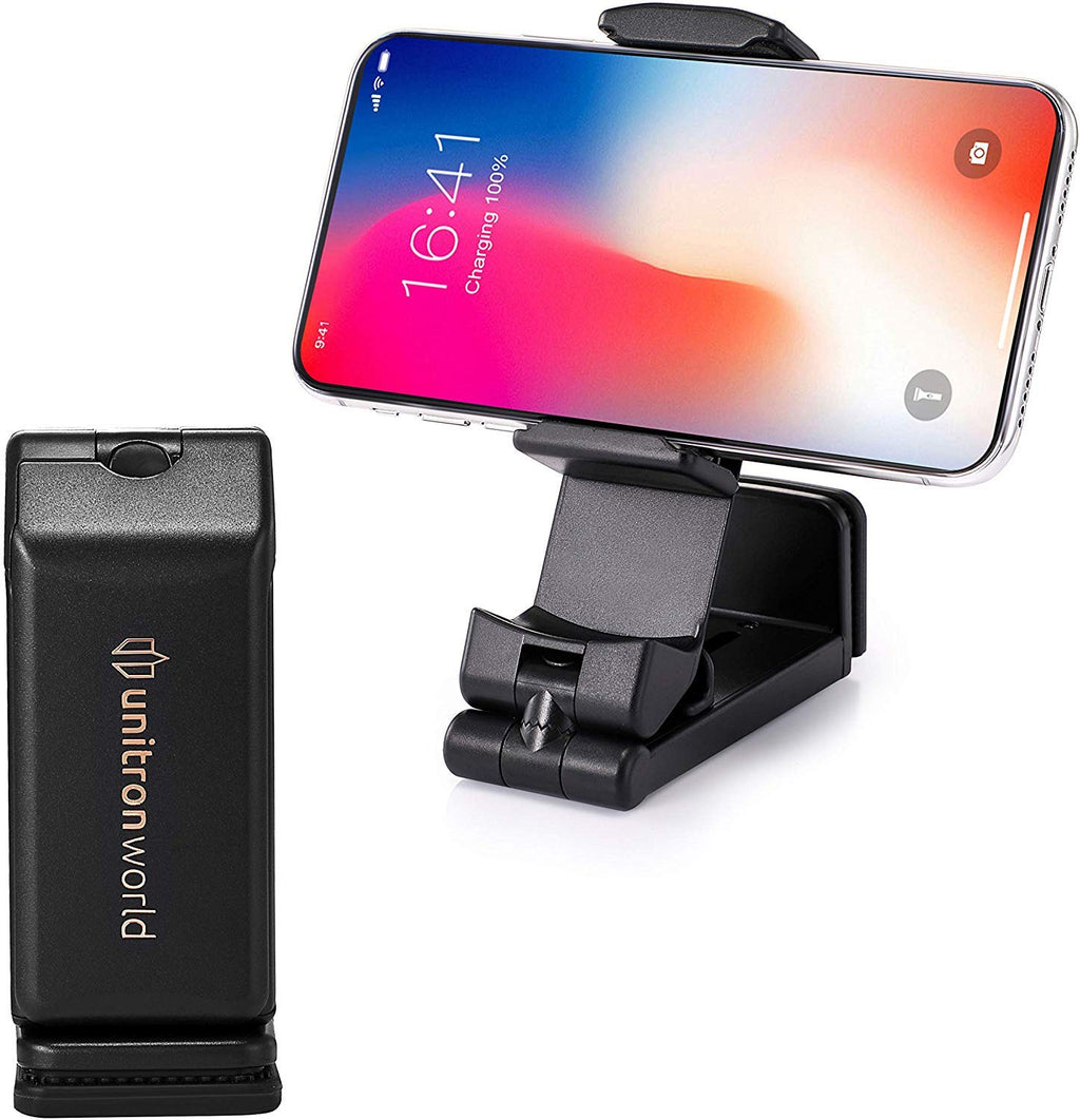 [Australia - AusPower] - unitron world Cell Phone Stand Portable Phone Holder for Desk Airplane Flight Bed Adjustable Compatible with iPhone 12 Pro Max Mini SE2 11 X XS MAX XR 8 7 Android Phone Pixel Samsung Galaxy Note 