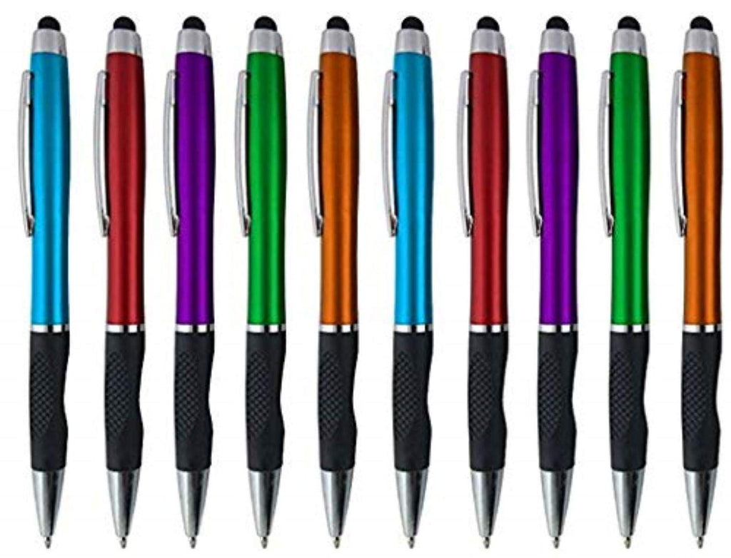 [Australia - AusPower] - SyPen 2-1 Twist Action Stylish Metallic Capacitive Stylus with comfort grip Ball point"Blue Ink" Pen for Touchscreen Devices, Iphone, Ipad, Android Tablets (12-Pack) Metalic 