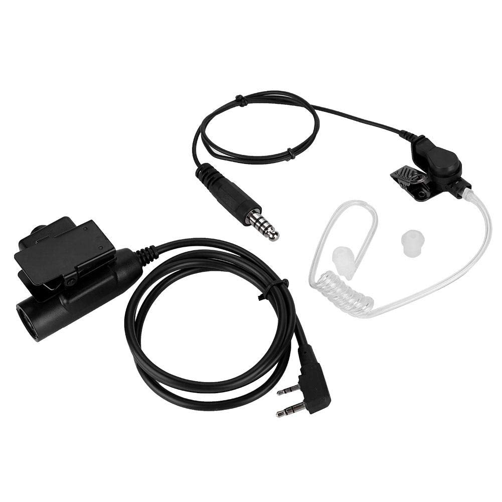 [Australia - AusPower] - Walkie-Talkie Earpiece,K-Head PTT Military Level/Effective Radiation Protection/Acoustic Tube Earpiece with NATO Plug,Air Duct in-Ear Headset 