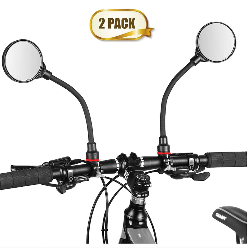 [Australia - AusPower] - Newlight66 Bike Mirror, Adjustable Handlebar Rear View Mirrors For Mountain Road Bike Bicycle Electric Motorcycle (Black-2PC) 