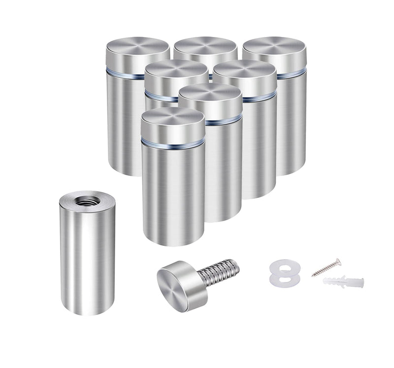 [Australia - AusPower] - Osring 3/4 x 2 Inch Sign Standoff Screw Hardware, Stainless Steel Standoffs Wall Mounting Acrylic Board, Glass Panel and Plexiglass Picture, 8 Pack 