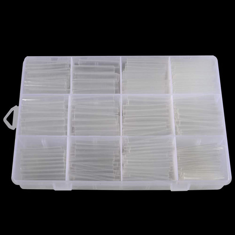 [Australia - AusPower] - 625pcs Clear Heat Shrink Tubing Kit, Heat Shrink Tubes Wire Wrap, Ratio 2:1 Electrical Cable Sleeve Assortment with Storage Case for Long Lasting Insulation Protection by MILAPEAK (8 Sizes, Clear) 