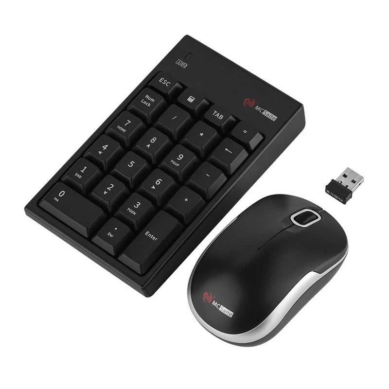 [Australia - AusPower] - Bewinner Wireless Numerical Keyboard Set,2.4Ghz Wireless Keyboard Mouse Combos 1200DPI Optical Mouse & Wireless 22-Key Numeric Keypad,Plug and Play No Software or Driver Required 