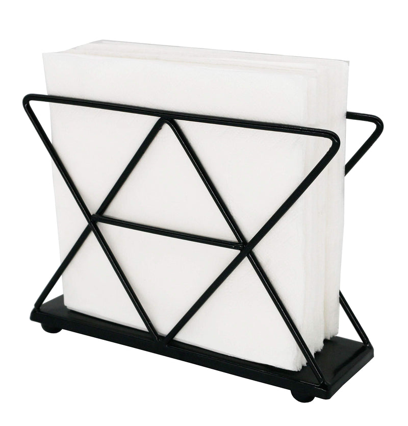 [Australia - AusPower] - OwlGift Black Modern Geometric Triangle Metal Wire Upright Napkin Holder One Size 