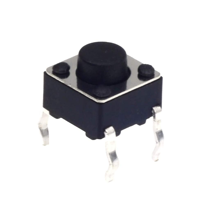 [Australia - AusPower] - 120 Pcs QTEATAK 6 x 6mm x 5mm Momentary Tactile Tact Push Button Switch for PCB 4 Pin DIP Black 