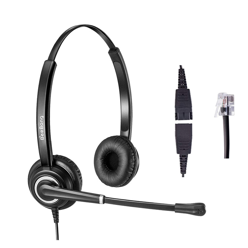 [Australia - AusPower] - Telephone Headset with Mic Mute & Volume Control for Landline Phone, Binaural Call Center Headset with Noise Cancelling Microphone for 6941 7841 7941 7942 7945 7960 7961 7962 7965 8845 8945 